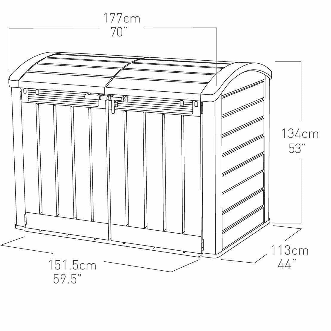 Keter Store It Out Ultra 2000L Outdoor Garden & Bike Storage Shed - Beige/Brown