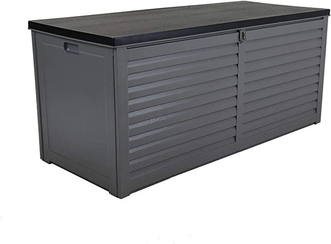 Charles Bentley Large Outdoor Plastic Storage Box 490L - Grey & Black
