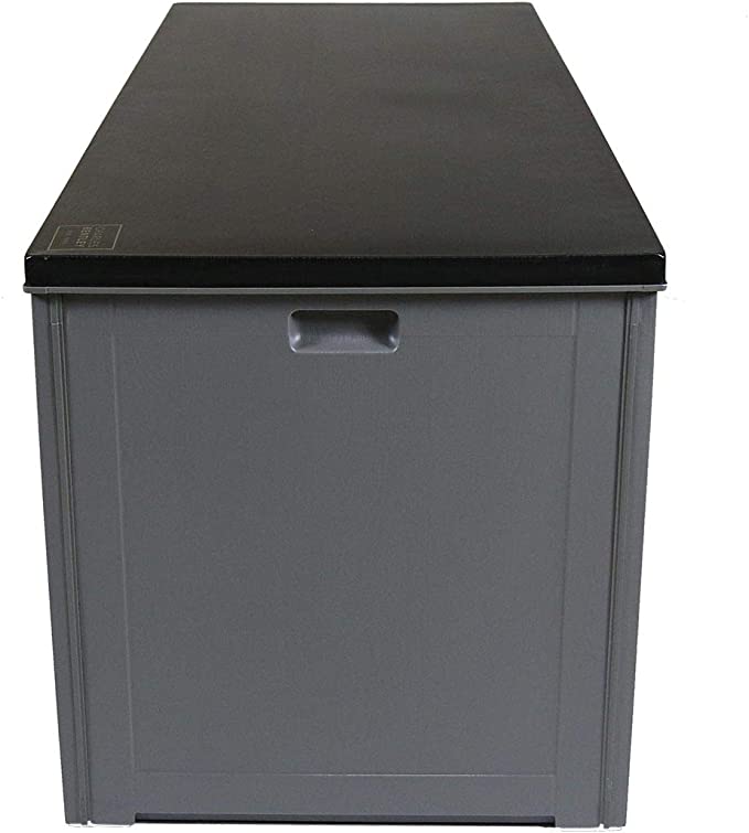 Charles Bentley Large Outdoor Plastic Storage Box 490L - Grey & Black