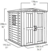 Keter Factor 6 x 6ft Double Door Outdoor Apex Plastic Garden Shed