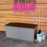 Charles Bentley Large Outdoor Plastic Storage Box 490L - Grey & Black