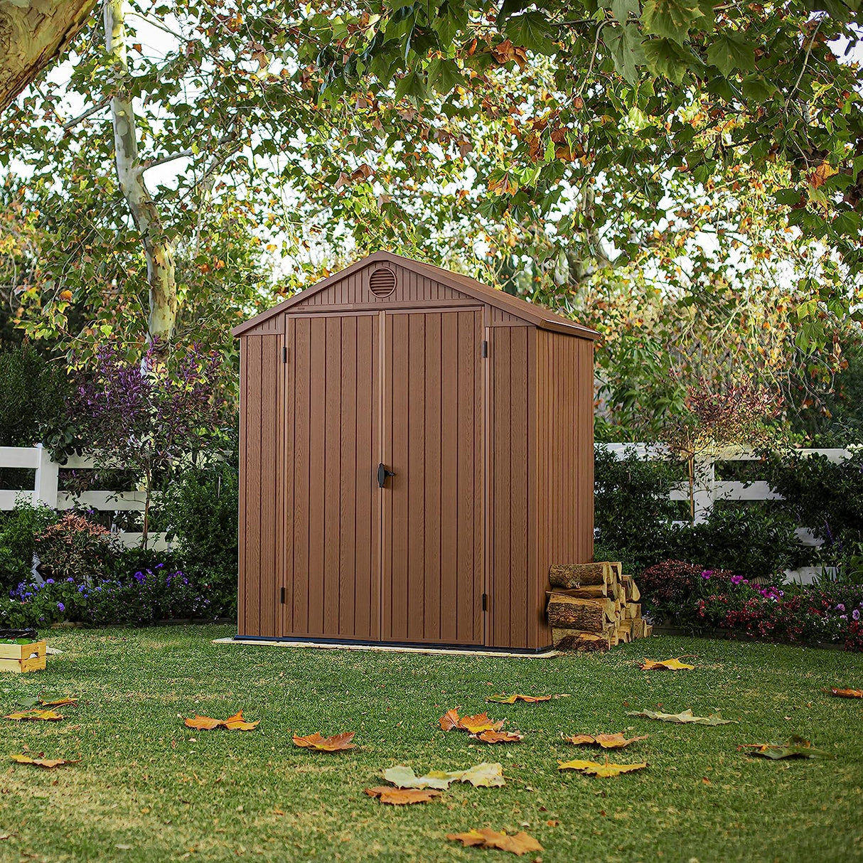 Keter Darwin 6 x 4ft Double Door Shed - Brown