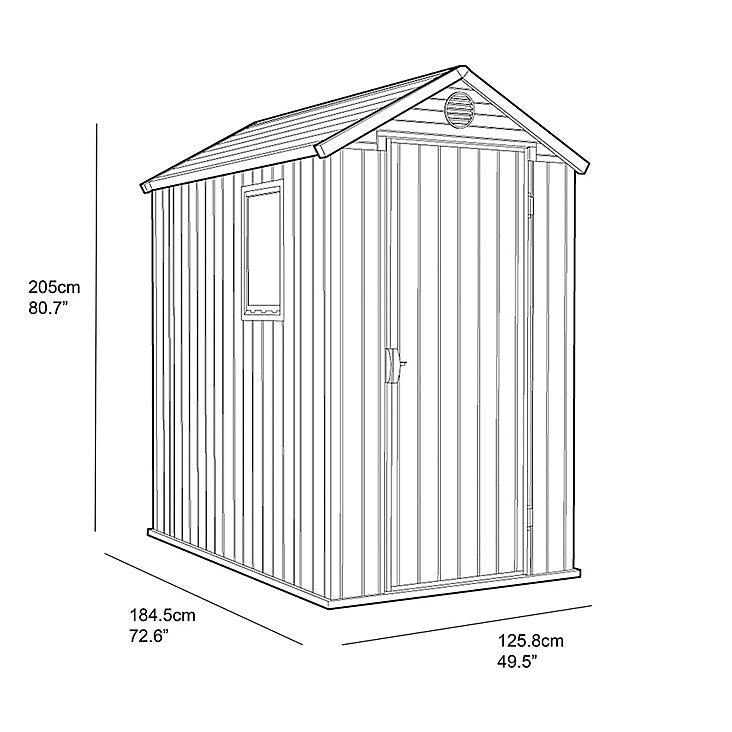 Keter Darwin 6 x 4ft Shed - Brown